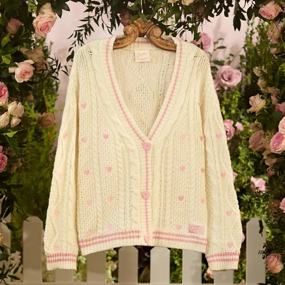 Taylor Swift Cream and Pink Lover Cardigan